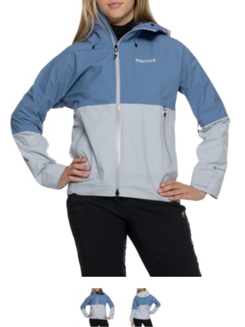 Marmot Women's Large Seeker Gore-Tex Rain Jacket Waterproof Blue NWT Breathable